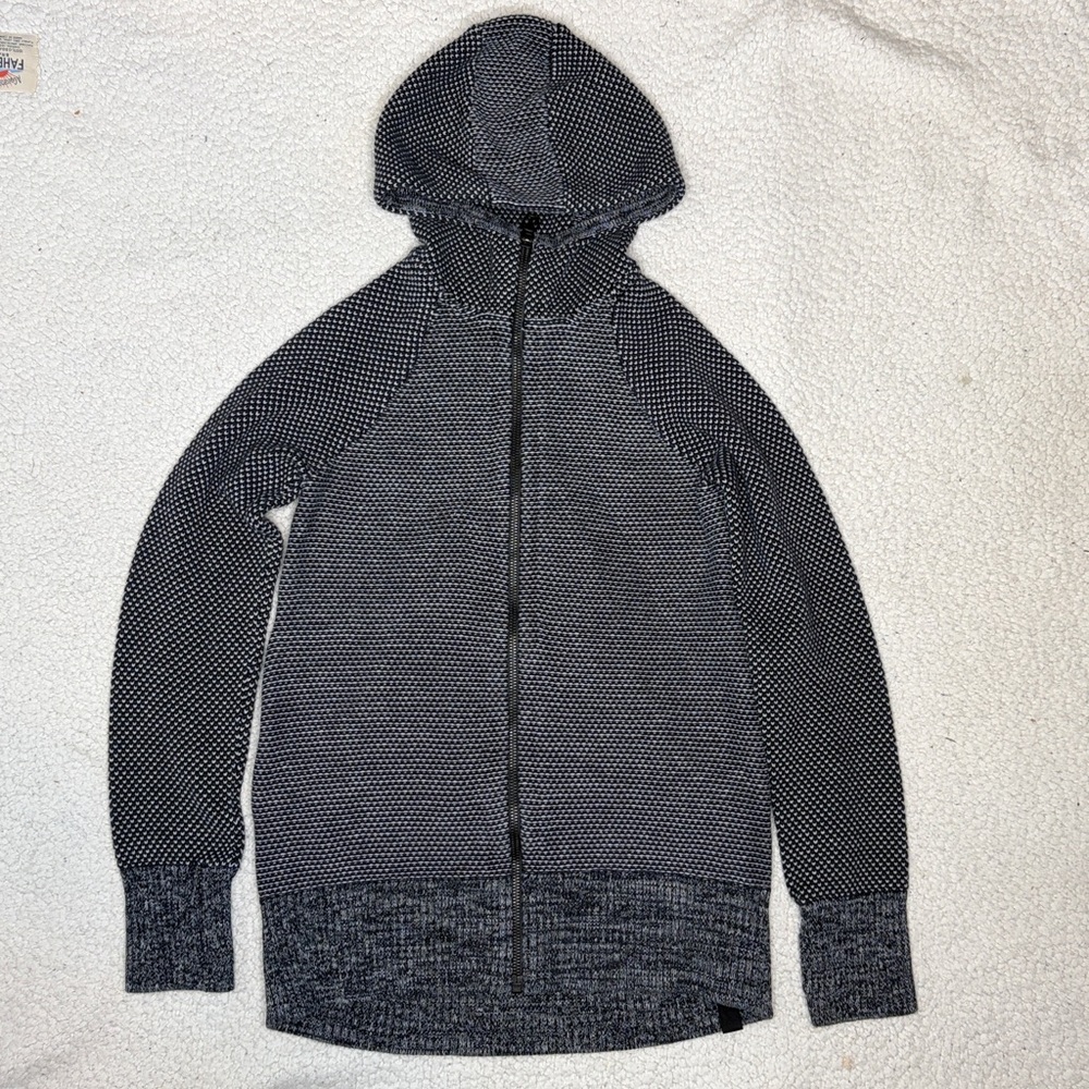 Ivivva By Lululemon Gray and White Knit Full Zip Hoodie: Size 12